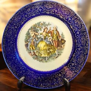 Collectible Imperial Salem China Co.SERVICE PLATE-23 Karat Gold Dancing Couple